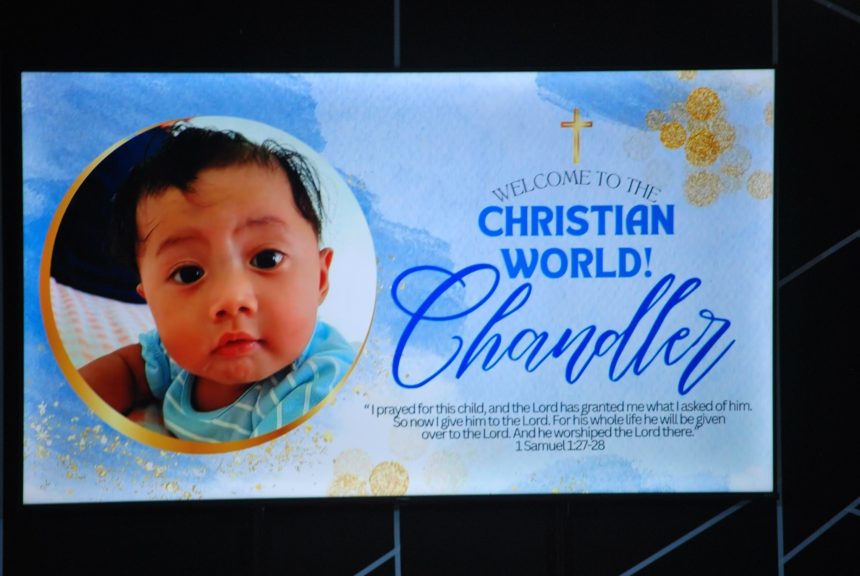 Celebrating little Chandler’s arrival!  A precious gift from God, welcomed into the Christian world.